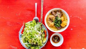 Bun Bo Hue (Beef Noodle Hue) is iconic dish of Hue City.